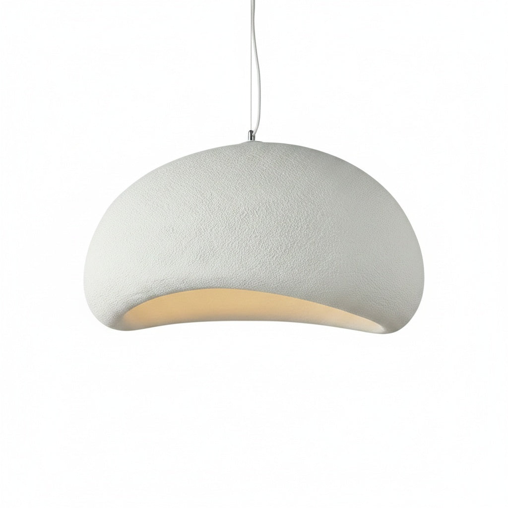 Suspension Wabi Sabi Dôme Texturé Blanc - vue produit sur fond blanc
