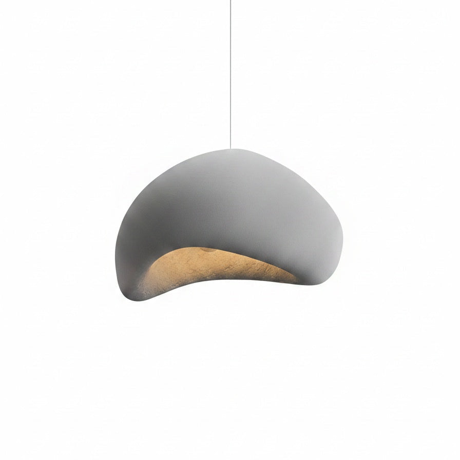 Suspension Wabi-Sabi Effet Ciment Gris - vue produit sur fond blanc